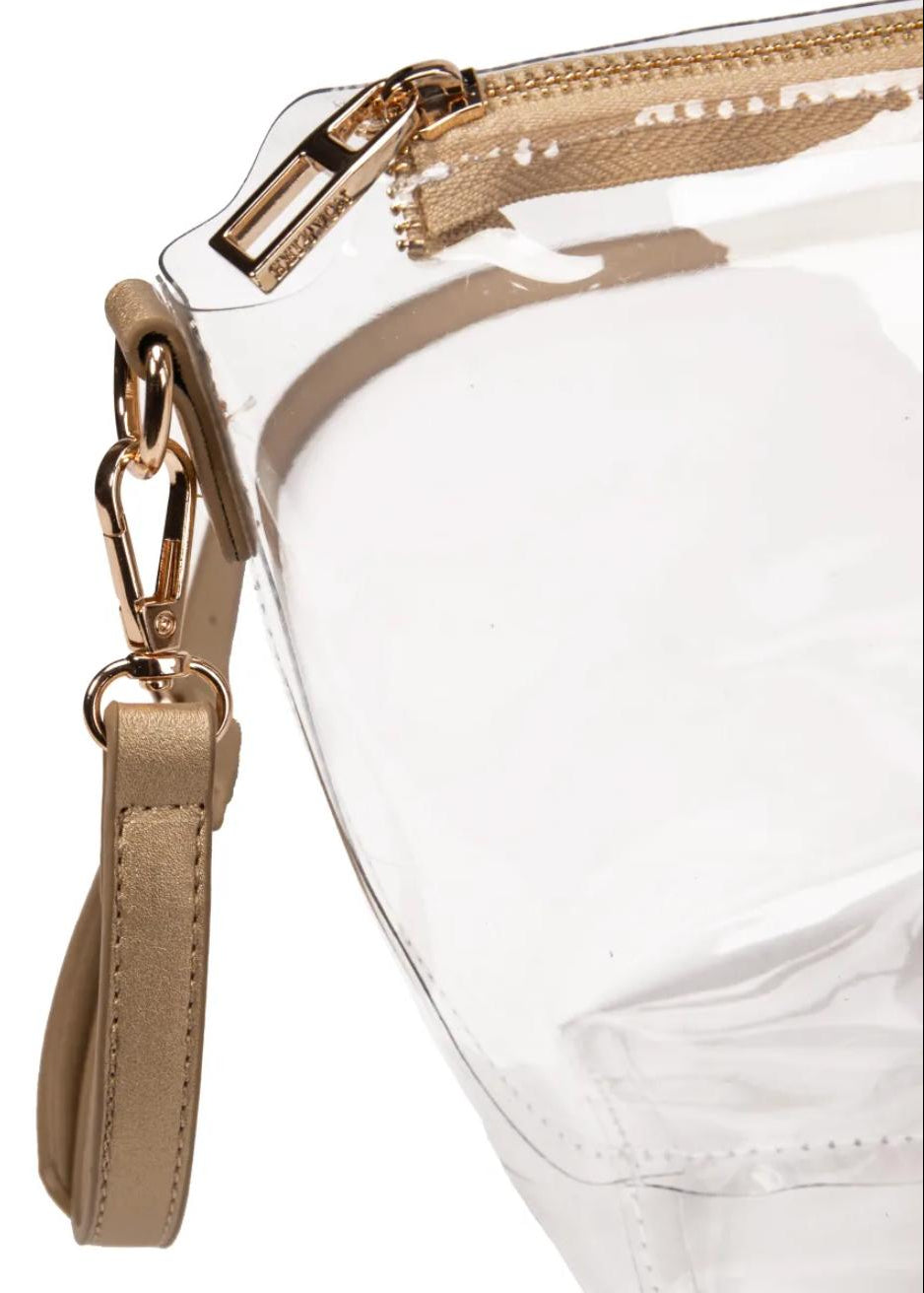 Zoom sur les détails de la pochette transparente.